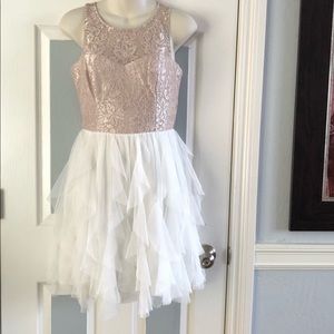 White & Gold Lace dress by Teeze Me